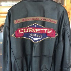 Vintage all-leather Corvette bomber jacket - 42/43